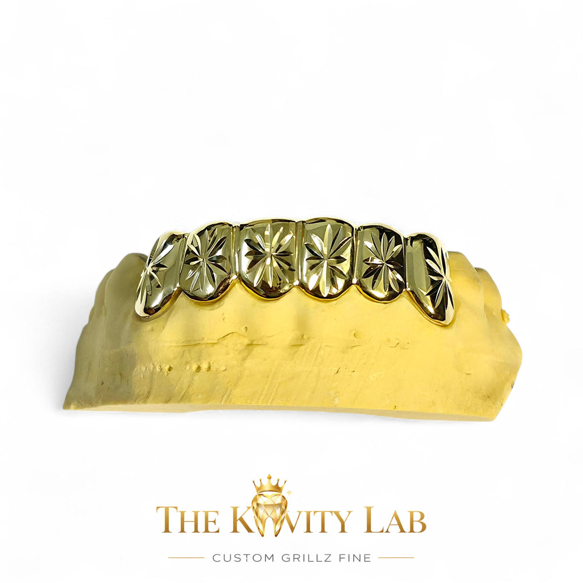 Custom Fit Starburst Cuts Grillz: 925 Sterling Silver (Free Mold Kit)