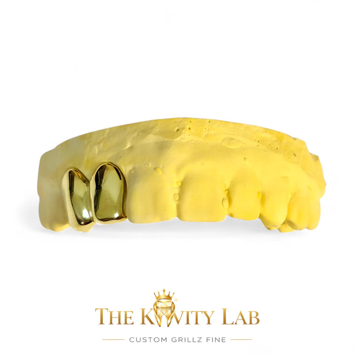 Custom 2pc Plain Jane Soild Grillz: 925 Sterling Silver (Free Mold Kit)