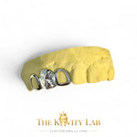 Custom 3pcs Open Face x Starburst Cuts Grillz: 925 Sterling Silver (Free Mold Kit)