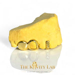 Custom 3pc Open Face x Diamond Cuts Gap Filler GRILLZ: 925 Sterling Silver (Free Mold Kit)