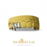 Custom 2pcs Solid & Extended Fangs Grillz: 925 Sterling Silver (Free Mold Kit)
