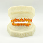 Custom 3D Flame Hand-Painted Fire Enamel Grillz: 925 Sterling Silver (Free Mold Kit)