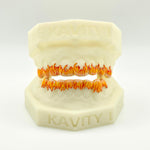 Custom 3D Flame Hand-Painted Fire Enamel Grillz: 925 Sterling Silver (Free Mold Kit)