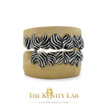 Custom 3D Zebra Stripe with ENAMEL Painting GRILLZ: 925 Sterling Silver (Free Mold Kit)