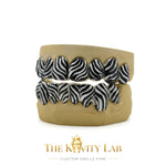 Custom 3D Zebra Stripe with ENAMEL Painting GRILLZ: 925 Sterling Silver (Free Mold Kit)
