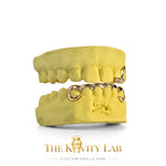 Custom Fit 3on6 Moissanite Tip x Bar Grillz: 925 Sterling Silver (Free Mold Kit)