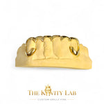 Custom 6pc Curved Front Bar Style Grillz: 925 Sterling Silver (Free Mold Kit)