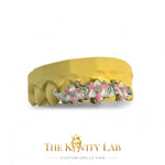Custom 6pcs 3D Floral Pink Enamel GRILLZ: 925 Sterling Silver (Free Mold Kit)