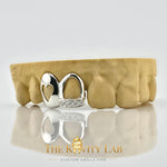 Custom 2pcs Open Heart x Opal Stone Grillz: 925 Sterling Silver (Free Mold Kit)
