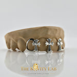 Custom 4pcs 3D Cross with Open Face Grillz: 925 Sterling Silver (Free Mold Kit)
