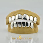 Custom Fit Plain Solid with Permanent Cuts Grillz: 925 Sterling Silver (Free Mold Kit)