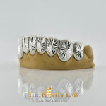 Custom 8pcs Starburst Cuts and Dust Grillz: 925 Sterling Silver (Free Mold Kit)