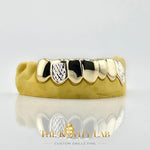 Custom Fit Solid x White Diamond Cuts Grillz: 925 Sterling Silver (Free Mold Kit)
