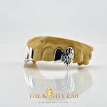 Custom 4pcs Diamond Cuts and Extended Fangs Grillz: 925 Sterling Silver (Free Mold Kit)