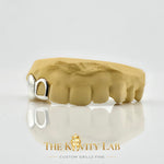 Custom 2pcs Solid x Open Face Grillz: 925 Sterling Silver (Free Mold Kit)