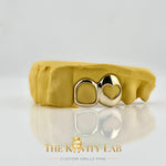 Custom 2pc Open Heart x Open Face Grillz: 925 Sterling Silver (Free Mold Kit)