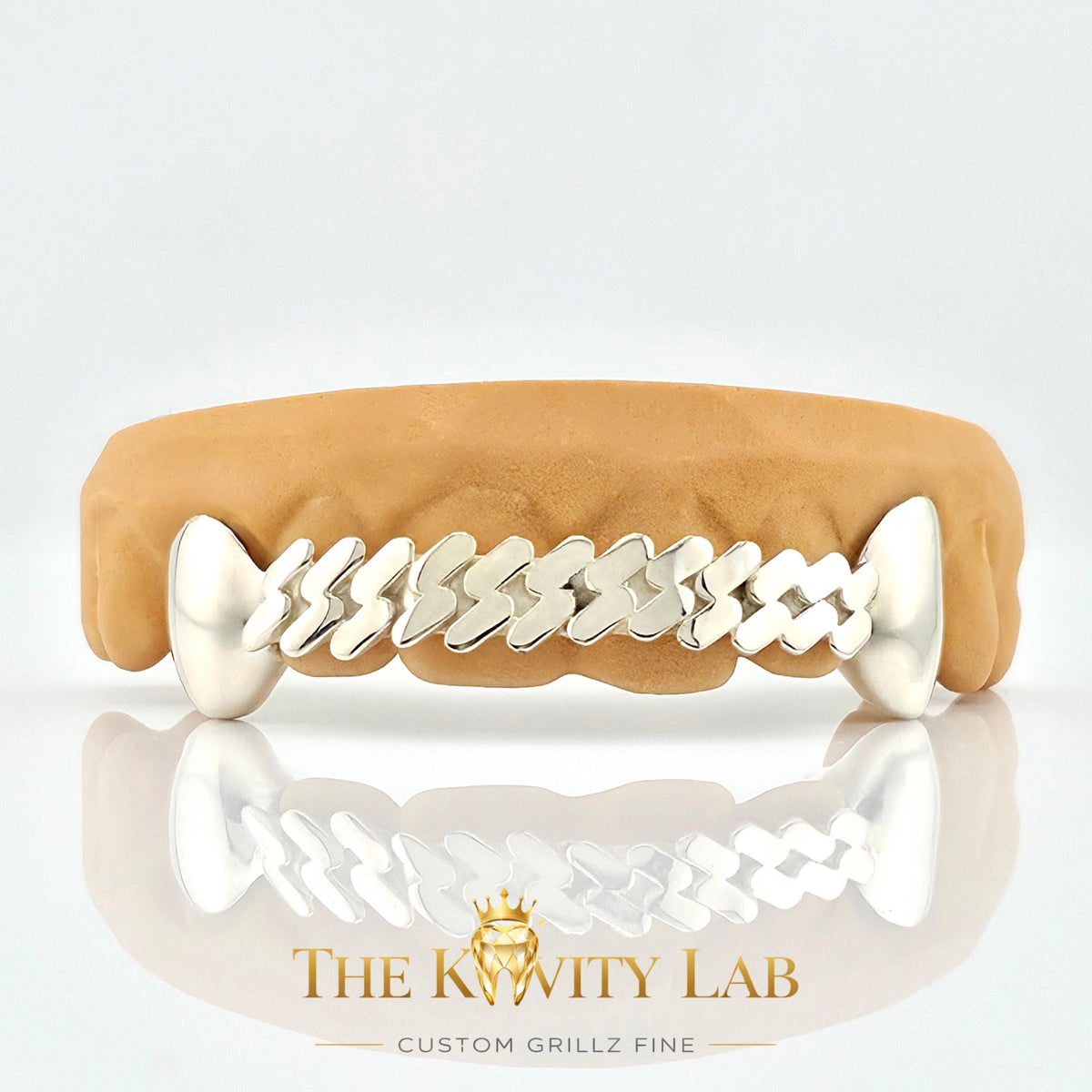 Custom 6pcs Cuban Link Style Grillz: 925 Sterling Silver (Free Mold Kit)