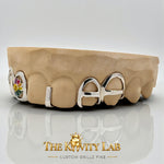 Custom 6pcs Flower Letter Grillz: 925 Sterling Silver (Free Mold Kit)