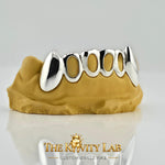 Custom 6pcs Open Face with Extended Fangs Grillz: 925 Sterling Silver (Free Mold Kits)