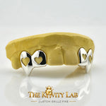 Custom 4pcs Open Hearts Style Grillz: 925 Sterling Silver (Free Mold Kit)
