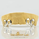 Custom 4pcs Open Hearts, Diamond Cuts: Sterling Silver Grillz (Free Mold Kit)