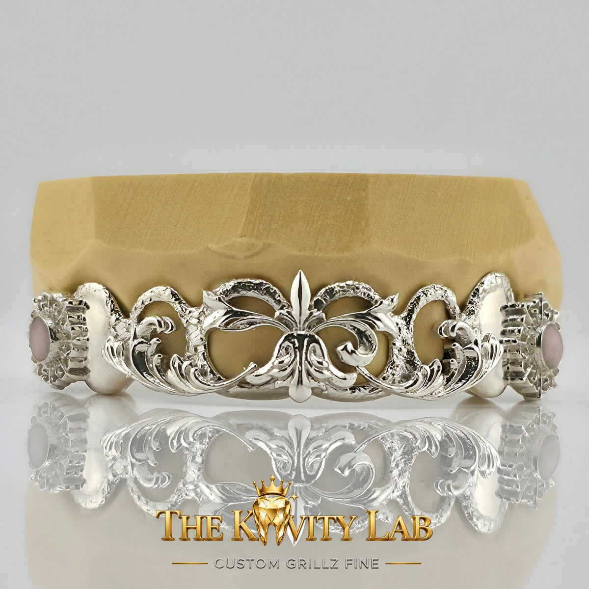 Custom 8pcs Crown of Blossoms Grillz: 925 Sterling Silver (Free Mold Kit)