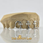 Custom 4pcs 3D Cross with Open Face Grillz: 925 Sterling Silver (Free Mold Kit)