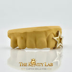 Custom 3pcs with 3D Star Design Grillz: 925 Sterling Silver (Free Mold Kit)