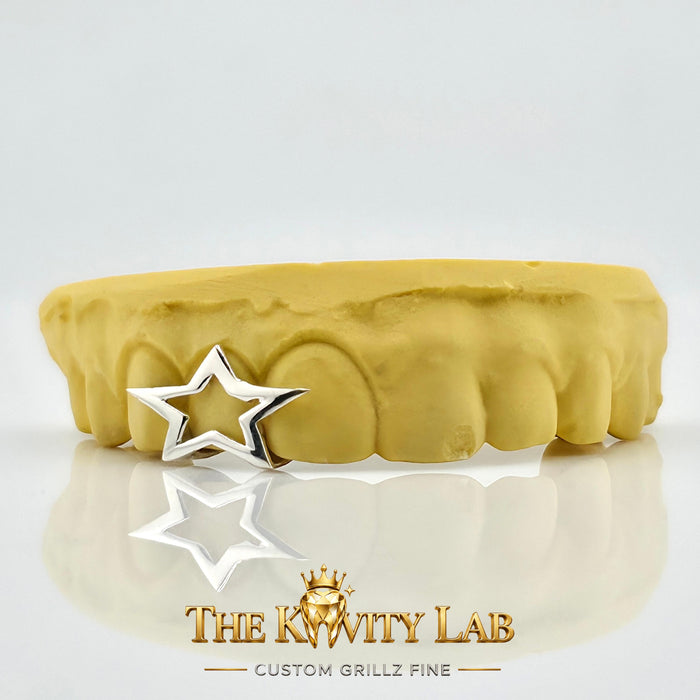 Custom 3pcs with 3D Star Design Grillz: 925 Sterling Silver (Free Mold Kit)