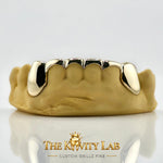 Custom 6pc Curved Front Bar Grillz: 925 Sterling Silver (Free Mold Kit)