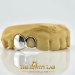 Custom 2pcs Solid x Open Face Grillz: 925 Sterling Silver (Free Mold Kit)