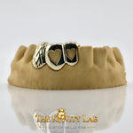 Custom 3pcs Open Hearts x Diamond Cut Grillz: 925 Sterling Silver (Free Mold Kit)