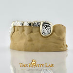 Custom 6pcs White Cut x Front Bar Grillz: 925 Sterling Silver (Free Mold Kit)