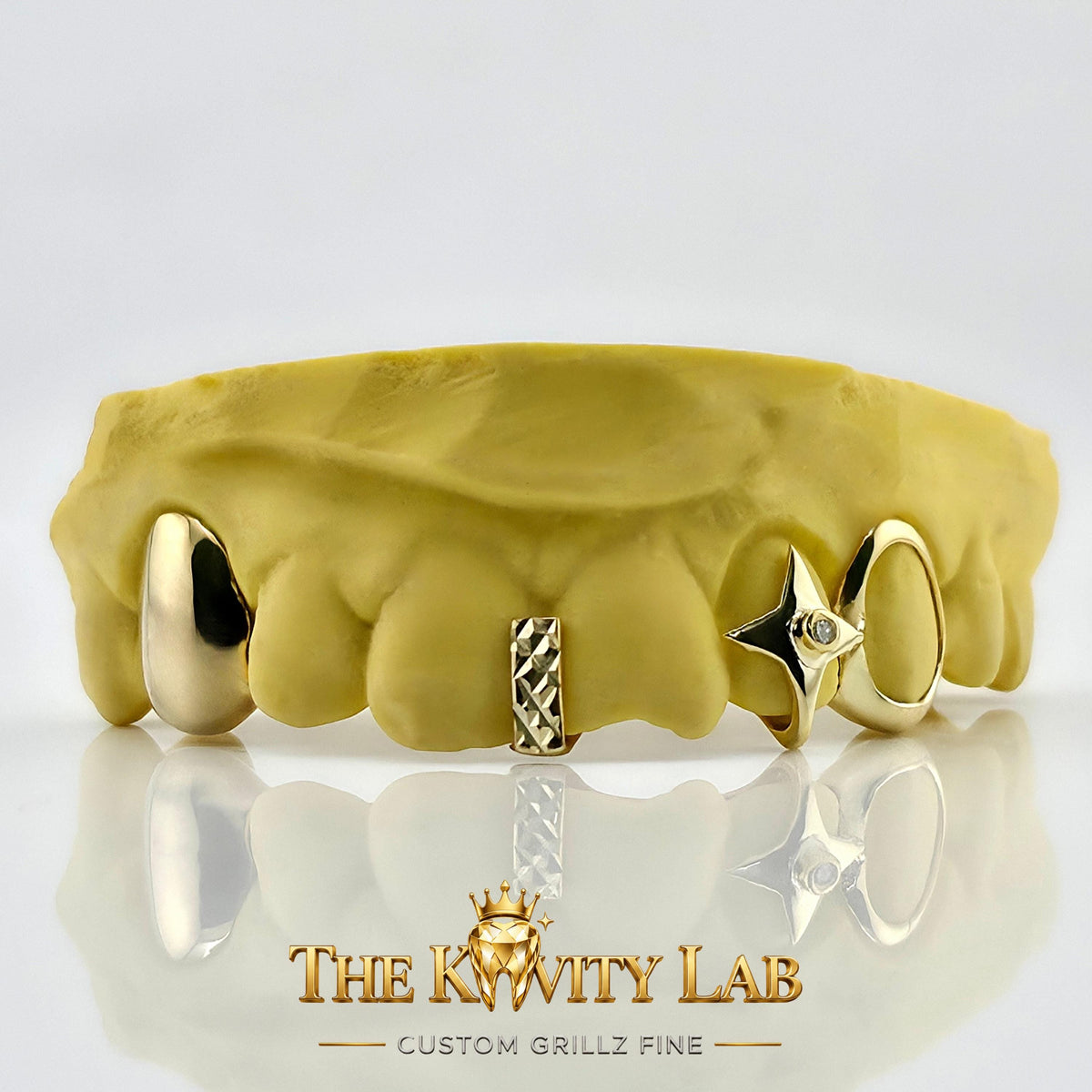 Custom 6pcs 3D Star x Gap Filler Grillz: 925 Sterling Silver (Free Mold Kit)
