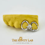 Custom 2pcs Open Face x Star Grillz: 925 Sterling Silver (Free Mold Kit)