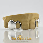 Custom 4pcs Solid Class x Open Face Grillz: 925 Sterling Silver (Free Mold )