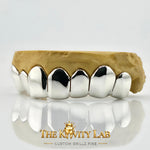 Custom 8pcs Solid Classic with Perm Cuts Grillz: 925 Sterling Silver (Free Mold Kit)