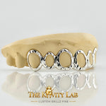 Custom 6pcs Open Face x Diamond Cuts Grillz: 925 Sterling Silver (Free Mold Kit)