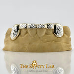 Custom 6pcs White Cut x Front Bar Grillz: 925 Sterling Silver (Free Mold Kit)