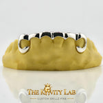 Custom 6pc Curved Front Bar Style Grillz: 925 Sterling Silver (Free Mold Kit)