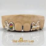 Custom 6pcs Flower Letter Grillz: 925 Sterling Silver (Free Mold Kit)