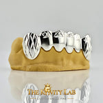 Custom 6pcs Diamond Cuts Grillz: 925 Sterling Silver (Free Mold Kit)