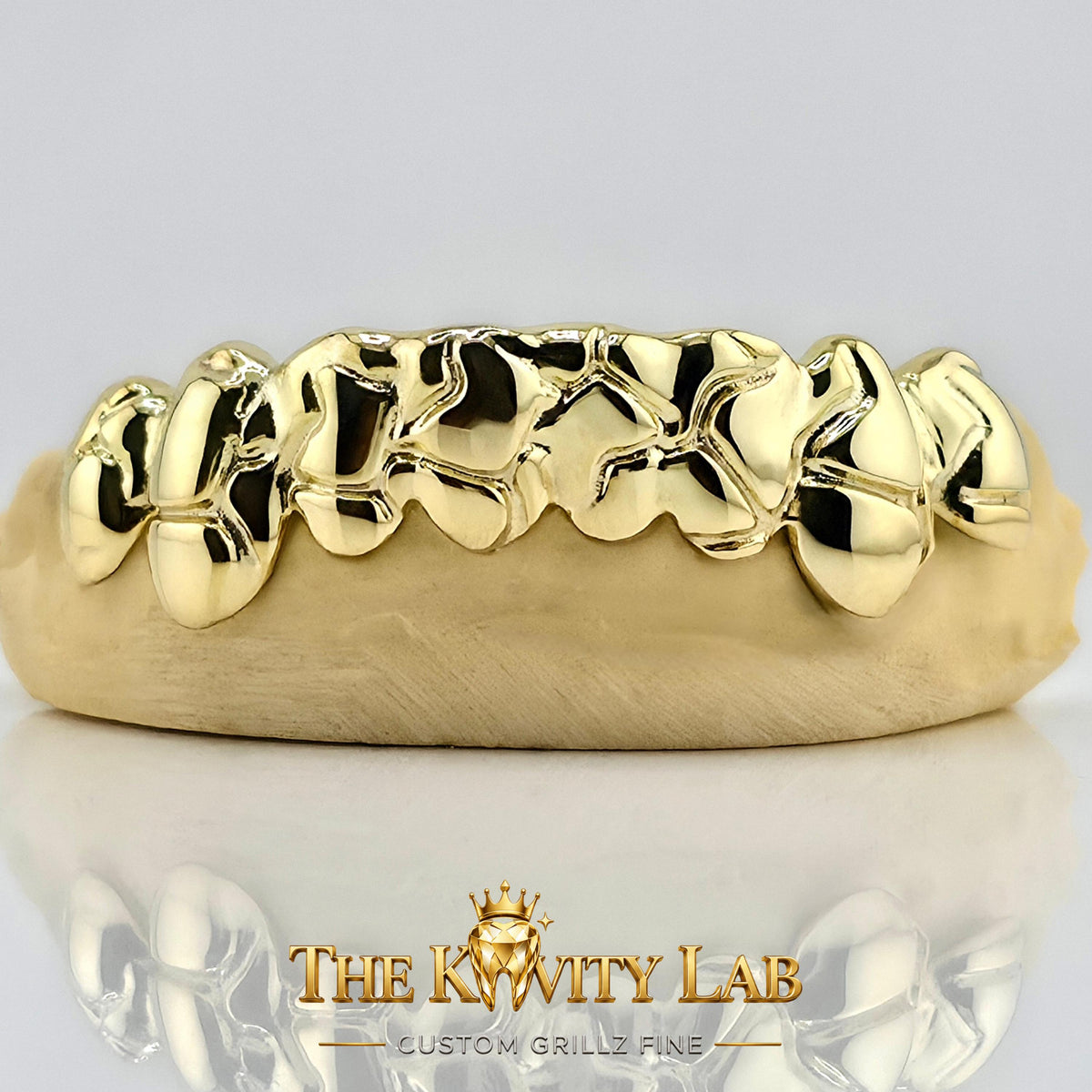 Custom 8pcs 3D Nugget Earthquake Grillz: 925 Sterling Silver (Free Mold Kit)