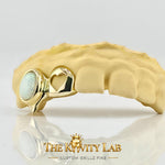 Custom 2pcs Hearts with White Opal Grillz: 925 Sterling Silver (Free Mold Kit)