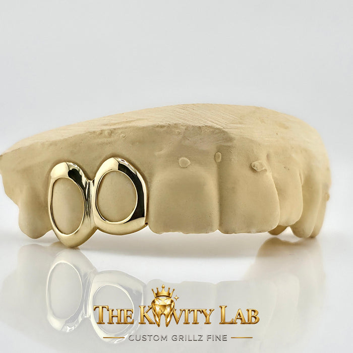 Custom 2pcs Open Face Grillz: 925 Sterling Silver (Free Mold Kit)
