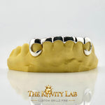 Custom 6pc Curved Front Bar Style Grillz: 925 Sterling Silver (Free Mold Kit)
