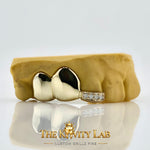 Custom 3pcs Plain Jane x Moissanite Tip Grillz: 925 Sterling Silver (Free Mold Kit)