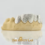 Custom 6pcs Full Diamond Dust Grillz: 925 Sterling Silver (Free Mold Kit)