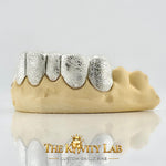 Custom 6pcs Full Diamond Dust Grillz: 925 Sterling Silver (Free Mold Kit)
