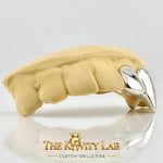 Custom 2pcs Solid & Extended Fangs Grillz: 925 Sterling Silver (Free Mold Kit)